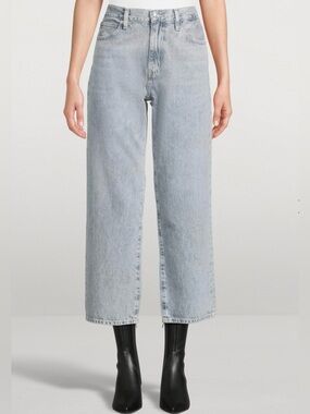 FRAME The Hang Cropped Straight Wide Leg 100% Cotton Denim  Size 32